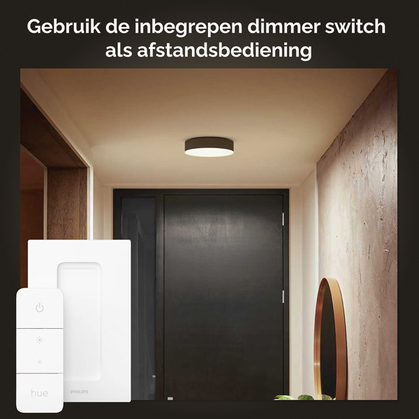 Philips Hue Enrave Plafondlamp Zwart 38 cm White Ambiance incl